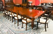 Antique Victorian Mahogany Dining Table 19th C & 12 Balloon Back dining chairs