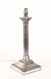 Antique Sterling Silver Corinthian Column Table Lamp Goldsmiths 1899 19th C