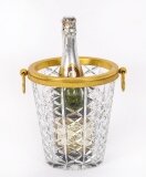 Antique French Ormolu & Cut Crystal Wine Cooler Ice Bucket Circa 1900