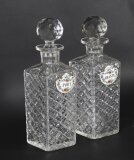 Antique Victorian Pair of Hobnail Cut Crystal Decanters Circa 1880 19th C