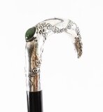 Antique French Art Nouveau Siver Handled Walking Stick 19thC 90cm 35.5 inches