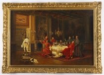 Antique Oil Painting & 34 The Toast& 34 after Francesco Brunnery 19th Century