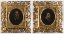 Antique Pair Self Portraits Rubens & Titian Florentine Frames 19th C