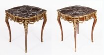 Antique Pair French Louis Revival Marble & Ormolu Occasional Tables 20th C
