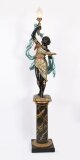 Antique Venetian Carved Wood Figural Torchere 19th Century