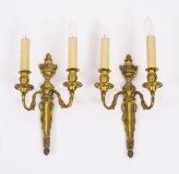Antique Pair French Neo classical Ormolu Wall Lights Appliques 19th century