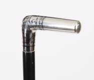 Antique French Silver Ebonized Walking Cane Stick19th Century 91cm 36inch