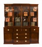 Antique George III Secretaire Breakfront Bookcase Circa1820 19thC