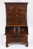 Antique George III Mahogany Chest on Chest Secretaire Circa 1770 18th C