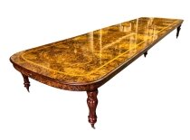 Huge Bespoke 22ft Extending Burr Walnut Dining Table