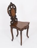 Antique Swiss Walnut Marquetry inlaid Musical Chair 19th C