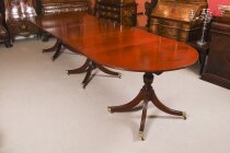 Antique 11ft George IV Regency Triple Pillar Dining Table C1830 19th C