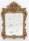 Antique French Giltwood Overmantel Rococo Mirror 18th Century 92x64cm