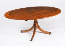 Vintage Oval Mahogany Tilt Top Dining Table by William Tillman 20th Century