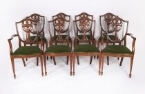 Antique Set 8 Edwardian Shield Back Dining Chairs Circa 1910 20th C