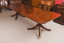 Vintage 10ft Regency Revival Flame Mahogany Dining Table 20th Century