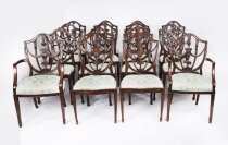 Antique Set of Sixteen Federal Revival Shield Back Dining Chairs 20th C