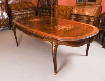 Antique 10ft French Louis Revival Ormolu Mounted dining table Circa 1920