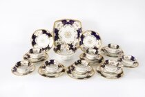 Antique Coalport & 34 Bat Wing& 34 Pattern Porcelain Tea Set Circa 1910
