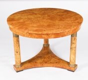 Antique Burr Elm Biedermeier Revival Coffee Occasional Table 20th Century