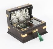 Antique Coromandel Combination Scent Bottle Jewellery Casket Tantalus 19th C
