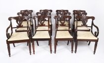 Antique Set 12 Irish Regency Bar Back Dining Chairs C1825 19th C
