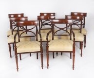 Antique Set 8 Regency Period Dining Chairs Circa 1820 19th C