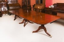 Antique 13ft Regency Revival Triple Pillar Dining Table by Whytock & Reid C1900