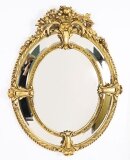 Antique Victorian Giltwood Oval Cushion Mirror 19th C 123x96cm