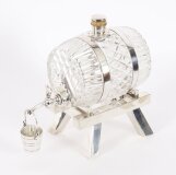Antique Crystal Barrel Decanter on Stand Mappin & Webb 19th C