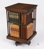 Antique English Victorian Oak Revolving Bookcase Circa 1890