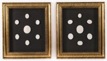 Antique Pair Giltwood Framed Grand Tour Plaster Intaglios 19th Century