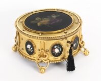 Antique Italian Ormolu & Pietra Dura Jewellery Casket 19th C