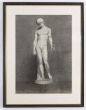 Antique Large Framed Drawing The Capitoline Antinous Dated 1836