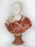 Vintage Carrara Marble Portrait Bust Roman Emperor Otho 20th Century