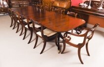 VintageTwin Pillar Dining Table & 10 Chairs by William Tillman 20th C