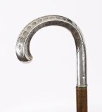 Antique Art Nouveau Silver Walking Stick Cane19th C 97cm 38inch