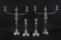Antique Large Old Sheffield George III Candelabra 4 Piece Suite, 18th Century