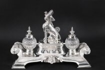 Antique Victorian Egyptian Revival Inkstand Standish by Wilkinson & Co 19thC