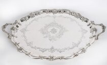 Antique Victorian Oval Silver Plated Tray Thomas Bradbury & Sons 19th C