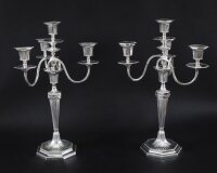 Antique Pair Silver Plated 4 Light Candelabra Hawksworth Eyre 19thC