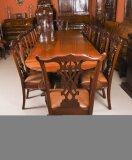 Antique 12ft George III Revival Dining Table & 12 chairs 19th C