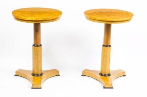 Pair Biedermeier Karelian Burr Birch Occasional Tables | Ref. no. 00015 | Regent Antiques