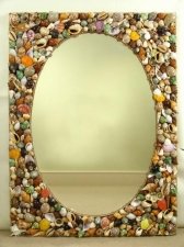 Exquisite Large Mirror Bordered with Colourful Shells | Ref. no. 00040 | Regent Antiques