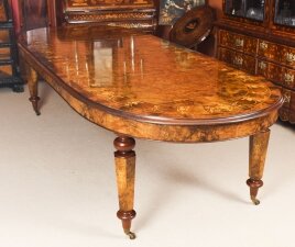 Stunning Burr Walnut 10ft Oval Marquetry Bespoke Dining Table