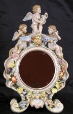 Gorgeous Dresden Hand Painted Porcelain Mirror | Ref. no. 00096 | Regent Antiques