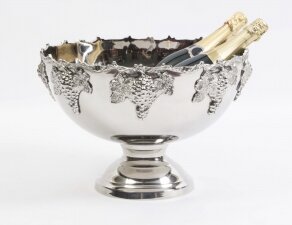 Vintage Silver Plated Monteith Punch Bowl Champagne Cooler 20th C