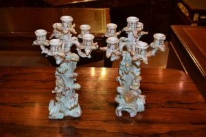Beautiful Pair German Dresden Porcelain Candelabras | Ref. no. 00222 | Regent Antiques