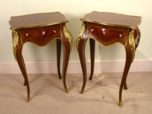 Pair Louis XV Walnut Ormolu Bedside Tables with Drawers | Ref. no. 00241 | Regent Antiques