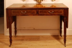 Beautiful Inlaid Burr Walnut Victorian Sofa/Side Table | Ref. no. 00262 | Regent Antiques